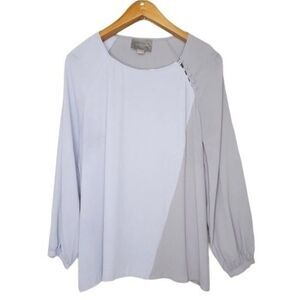 August 1 Eight gray chiffon long sleeve blouse size XXL